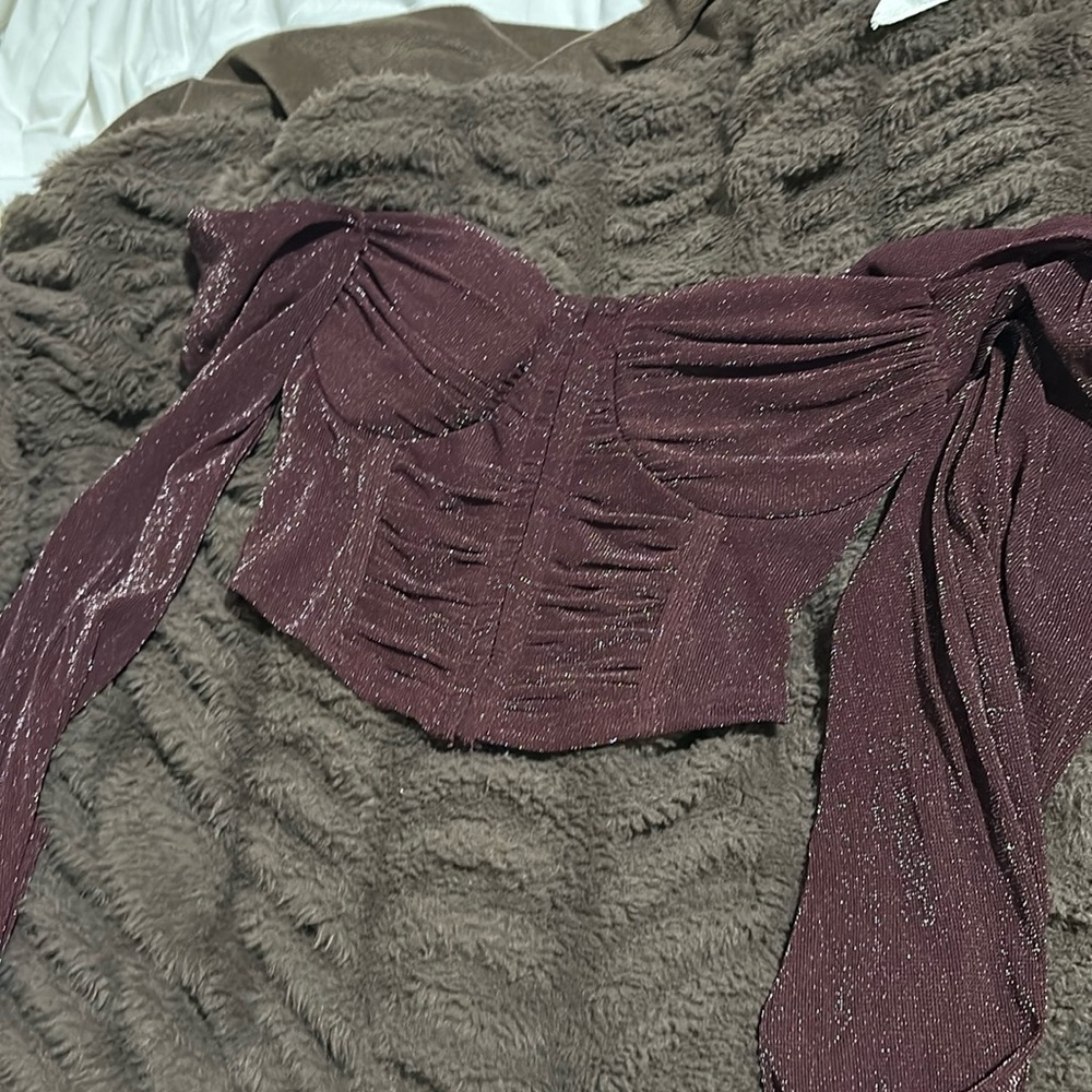 Sparkly corset long sleeve top